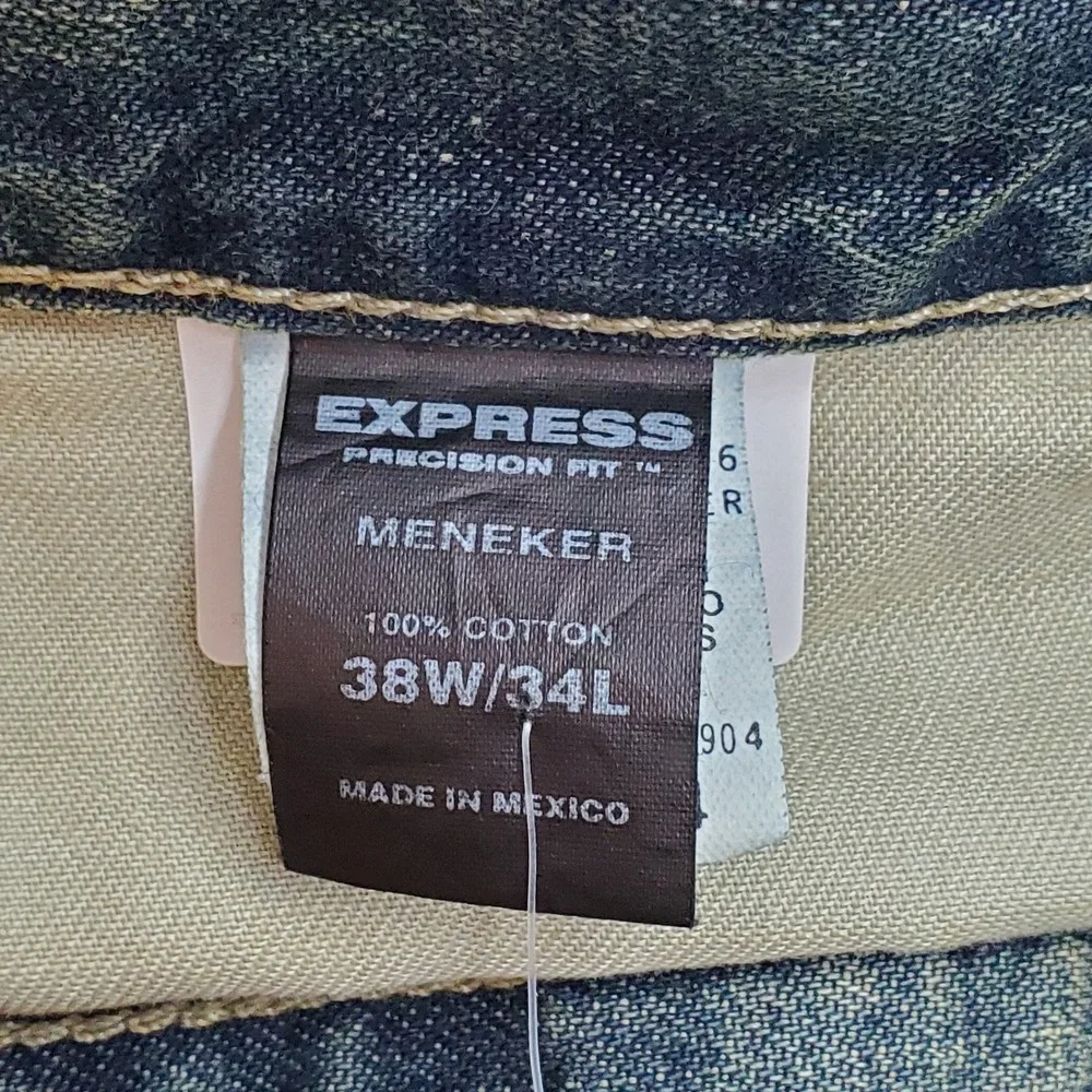 VINTAGE Express Men Jeans 38X34 Blue Denim Meneker 35